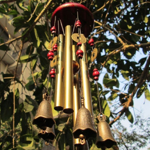 Vintage porte-bonheur carillon Feng Shui cloche bénédiction carillon éolien  noeud chinois pour bonne chance Fortune maison voiture artisanat 