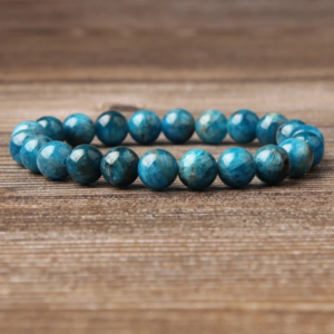 Bracelet de Perles d'Apatite Bleue