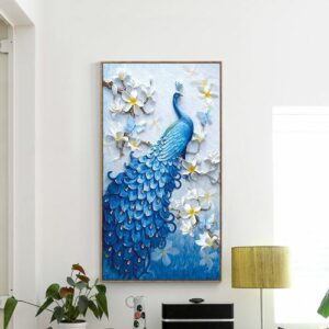 Kit Broderie Diamant "Paon Royal Bleu" - PREMIUM