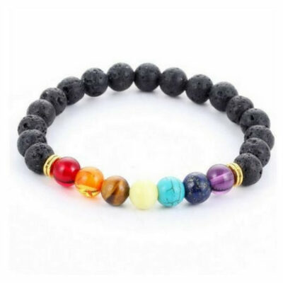Bracelet "Guérison Pierres de lave 7 Chakras" (2 achetés + 1 offert)