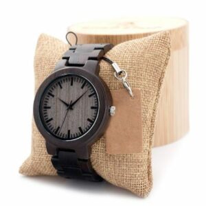 Montre à Quartz 100% bois d'Ébène - 2 modèles disponibles