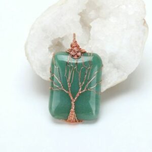 Collier "Rectangle Arbre de Vie" en pierres naturelles - 6 modèles disponibles