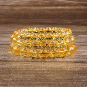 Bracelet de Perles en Pierre de Citrine