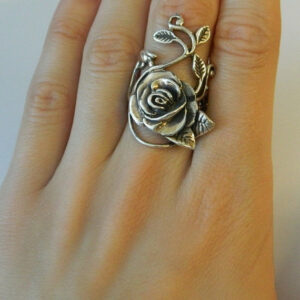 Bague Rose - Feuille de Vigne en Argent Massif