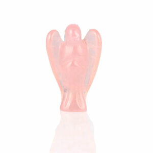 Statue d'Ange Gardien en Cornaline ou Quartz Rose