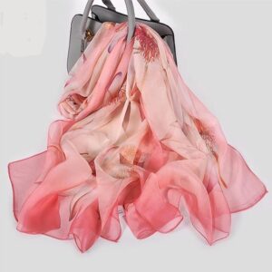 Foulard Élégant en Soie avec Motif Floral