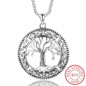 Collier et Pendentif Rond "Arbre de vie" en Argent Sterling