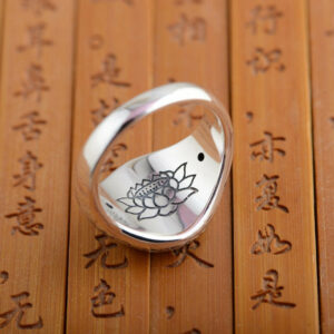 Bague Mantra "Om Mani Padme Hum" en Argent 925 Sterling