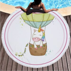 Serviette de plage ronde "Licorne" - 7 modèles disponibles