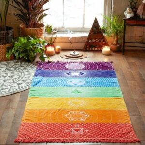 Serviette de Yoga " Énergie des 7 Chakras" - 2 dimensions disponibles