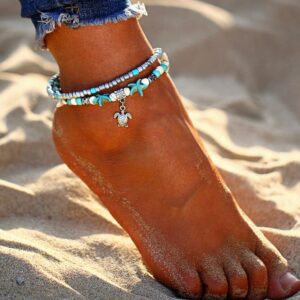 Bracelet cheville "Tortue Ethnique"