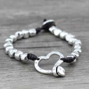 Bracelet "Cœur Baroque Argenté"