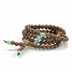 Bracelet ou collier Mâlâ Tibétain en Bois de Santal