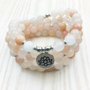 Bracelet ou collier Mâlâ "Lotus" en Aventurine Rose
