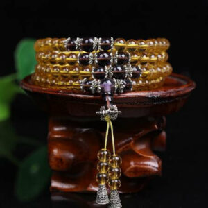Bracelet ou collier Mâlâ de Méditation en Citrine