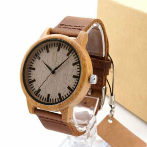 Montre à Quartz en bois de bambou "Nature Zen"