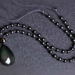 Pendentif "Goutte D'eau" en Obsidienne Arc en Ciel