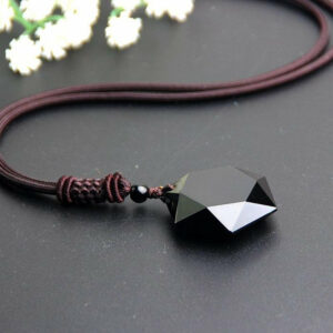 Collier "Etoile" en Obsidienne Noire