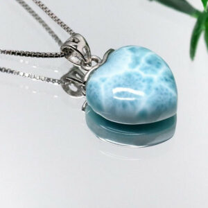 Pendentif "Coeur de l'océan" Larimar en Argent Sterling