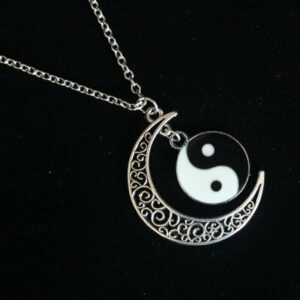 Collier & Pendentif "Croissant de Lune" Ying Yang