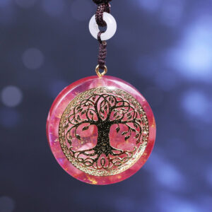 Collier Orgonite "Arbre de Vie" en Quartz Rose