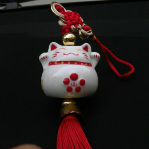 Ornement Voiture "Chat Chanceux" en Céramique Maneki Neko