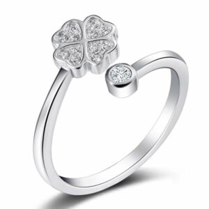 Bague Fleur de Trefle Ouverte en Argent