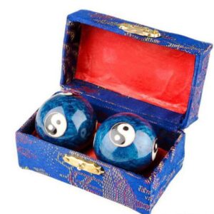 Boules Chinoises Bleues Yin et Yang - Thérapie Anti Stress