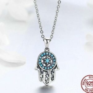 Chaîne et Pendentif en Argent Main de Fatima