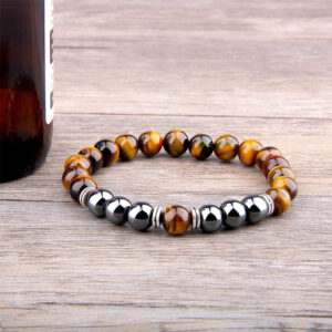 Bracelet "Double Protection" - Œil de Tigre et Hématite