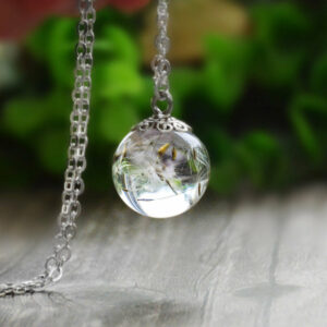 Collier & amulette porte-bonheur "Aigrette de Pissenlit"