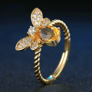 Bague Abeille en Pierre de Citrine