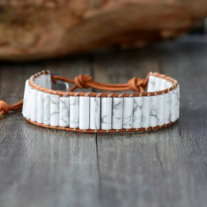 Bracelet Cuir et Howlite
