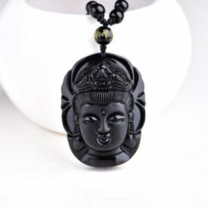 Collier "Tête de Bouddha" en Obsidienne Noire - 2 modèles disponibles