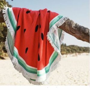 Serviette de plage ronde "Pastèque"