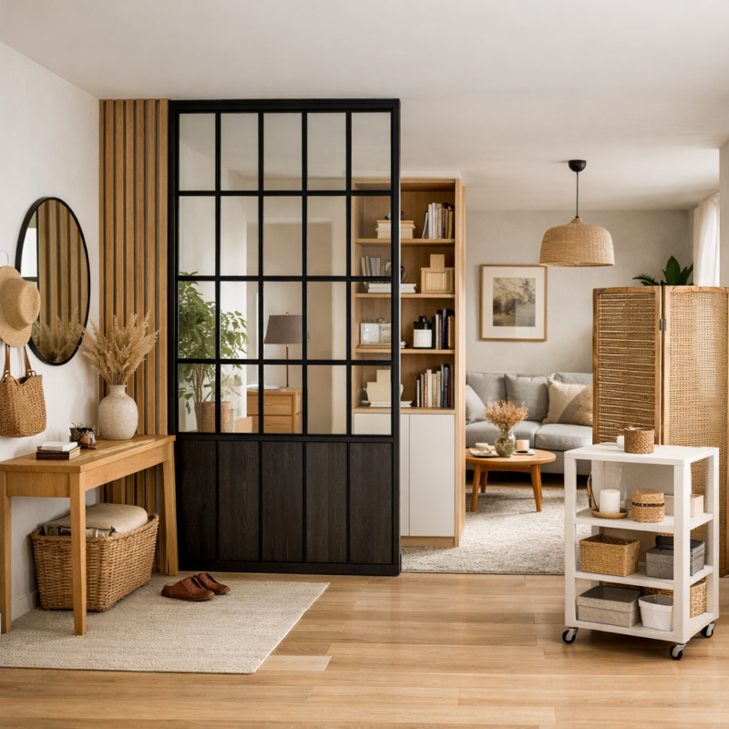 19 idées chic et pratiques pour séparer l’entrée du salon – Allure Zen