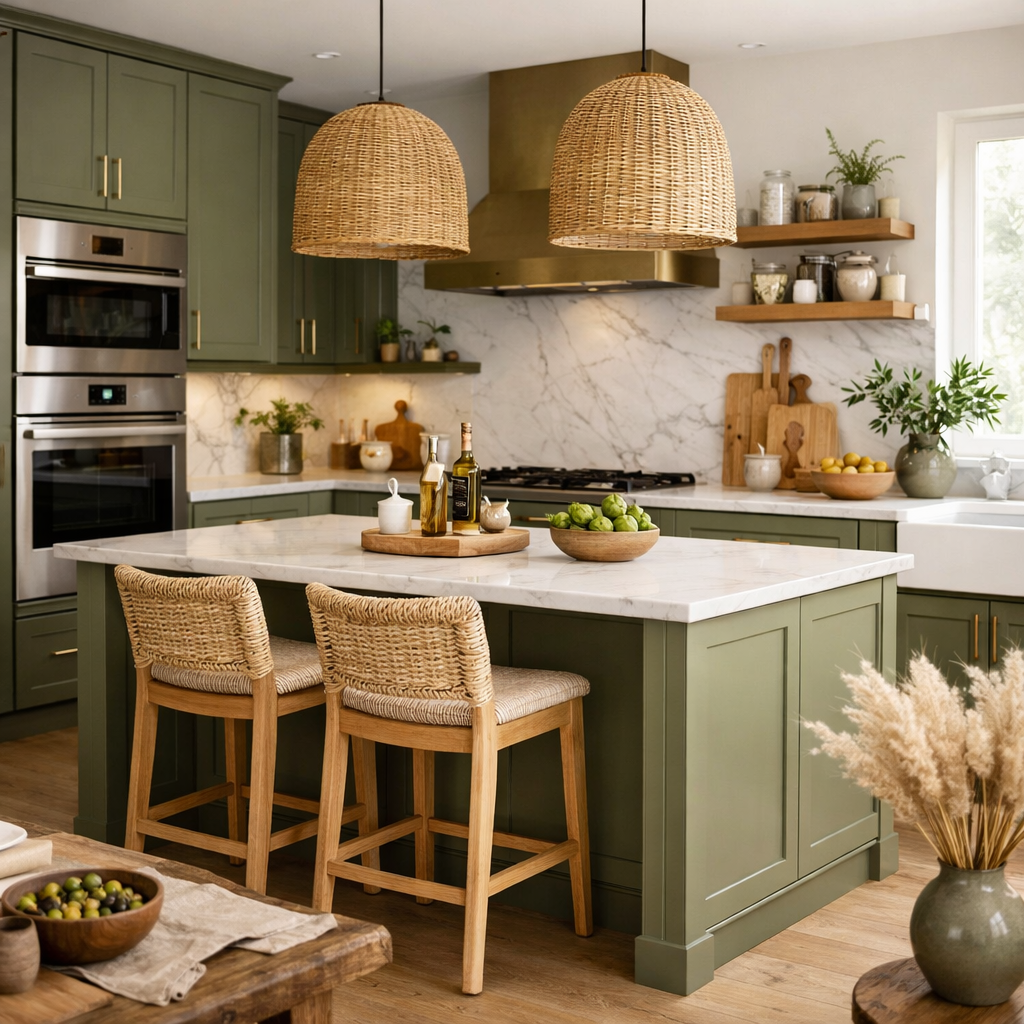 23 inspirations de cuisines vert olive : idées élégantes et conseils ...