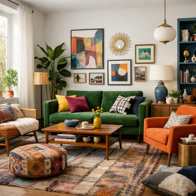 Salon éclectique et coloré — Inspirations déco pour un intérieur vivant ...