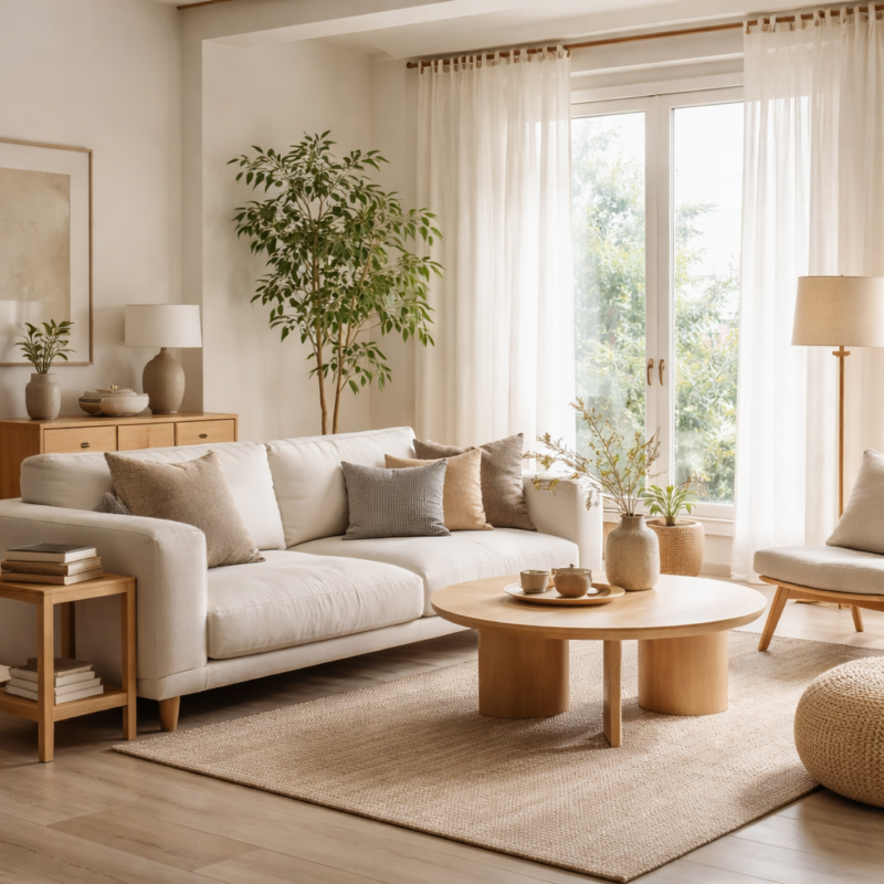 Salon Japandi : 15 idées pour un espace minimaliste, chaleureux et ...