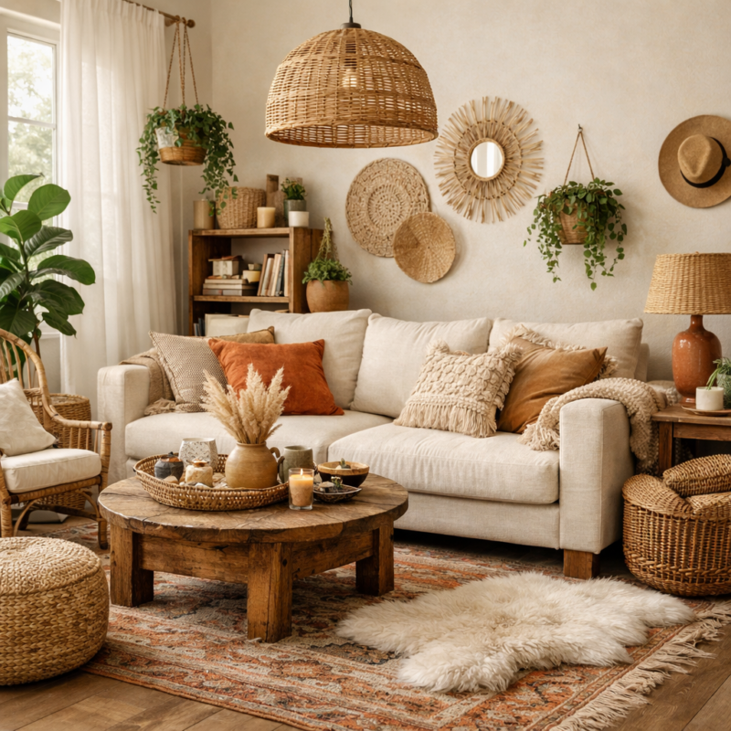 Salon bohème chic et cosy — 20 idées inspirantes et faciles à adopter ...