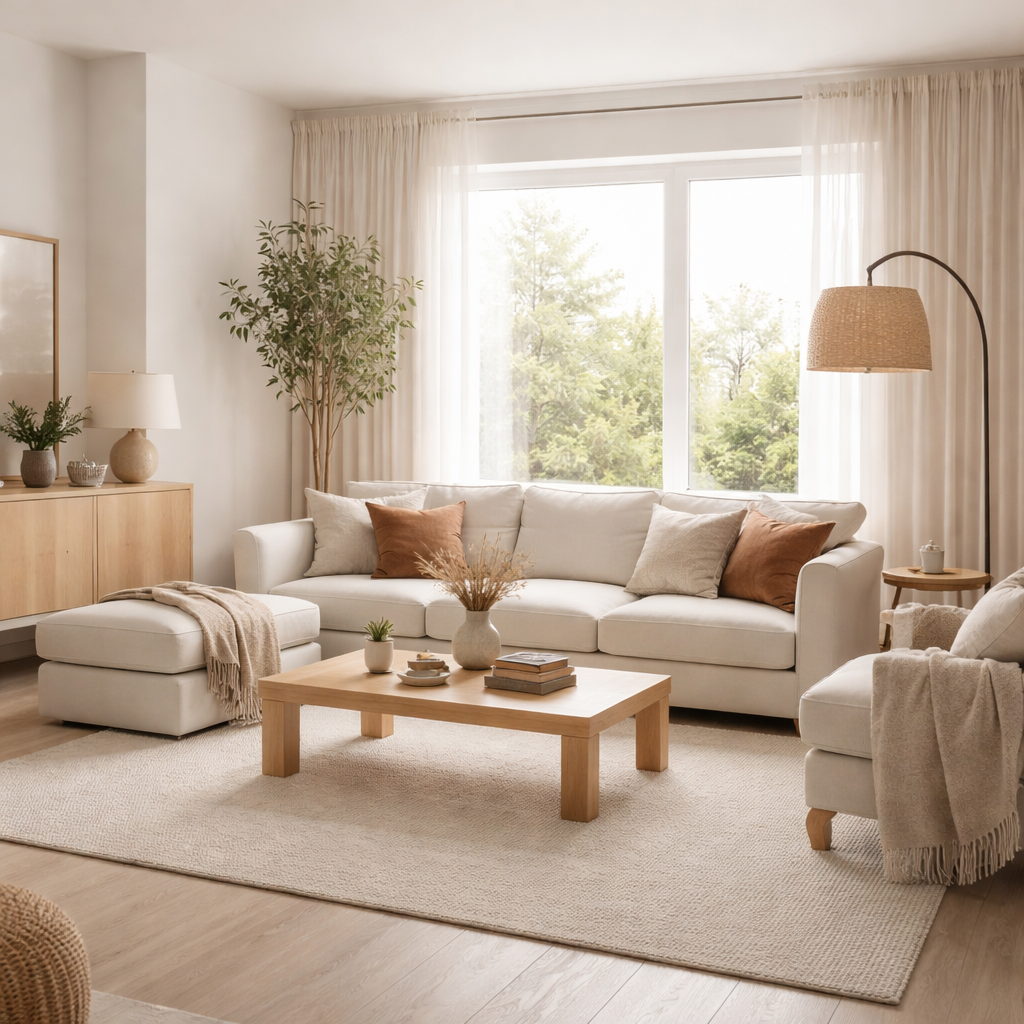 Salon moderne et minimaliste, chaleureux — idées déco faciles à adopter ...