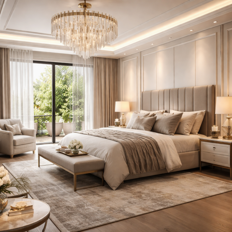 Chambre parentale de luxe — Idées déco haut de gamme pour un intérieur ...