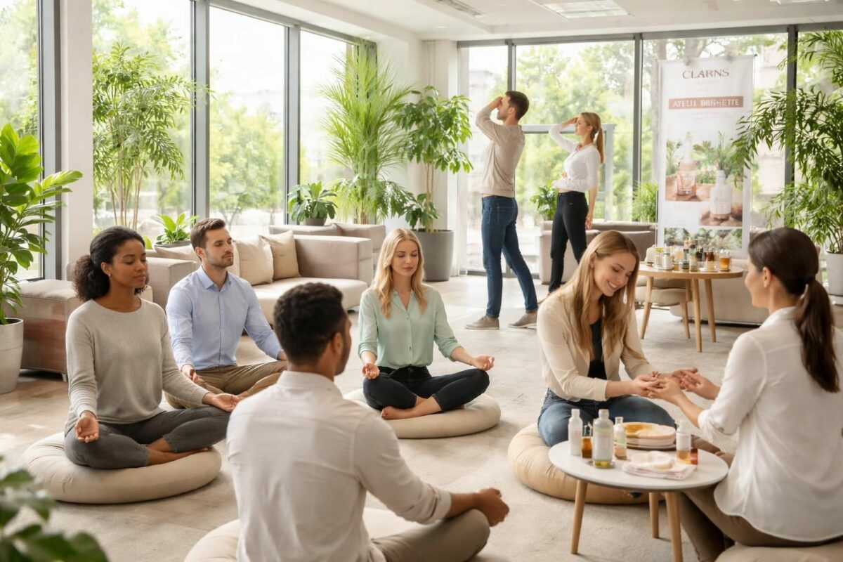 clarins corporate propose des ateliers bien-être exclusifs pour les comités d'entreprise, favorisant la santé et la détente au travail.