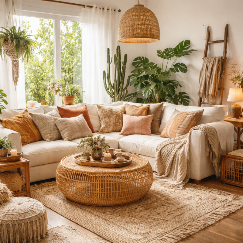 Salon bohème : 27 idées déco pour un intérieur cosy et décontracté ...