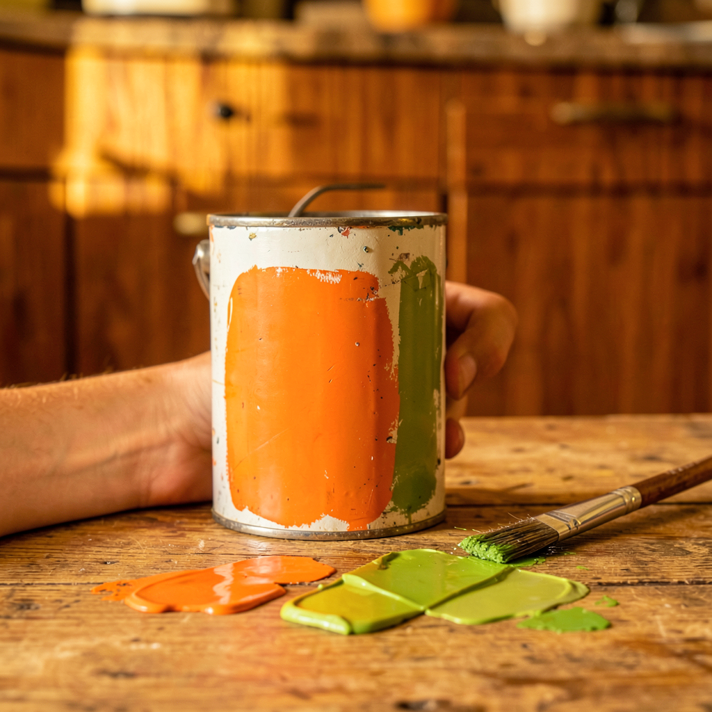 Placards 70's rénovés avec peinture turquoise, idée décocuisine moderne