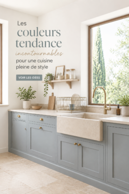 Cuisine rénovée avec des couleurs modernes et accueillantes