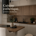 Cuisine moderne et esthétique avec des meubles en bois et des accessoires élégants