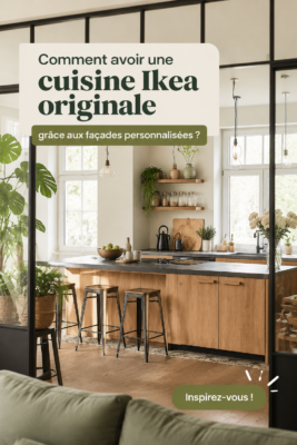 Cuisine Ikea avec façades personnalisées colorées et modernes