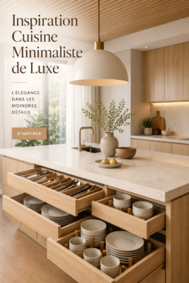 Une cuisine minimaliste et luxueuse avec des matériaux haut de gamme