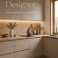 Cuisine moderne avec des finitions en bois et des couleurs claires